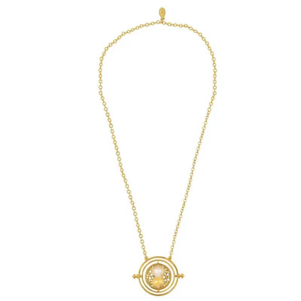 Customizable Engraving Officially Licensed Harry Potter™ Hermione Granger Time-Turner Hourglass Vintage Gold Plated Adjustable Clavicle-Length Pendant Necklace - Image 2