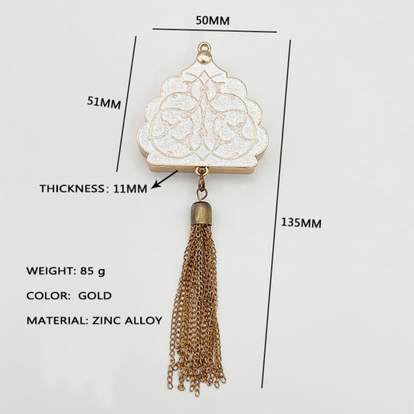 Zinc Alloy Tassel-Trimmed Glittering Balm Box - Portable Solid Perfume Container, DIY Cosmetic Case for Travel & Daily Use - Image 2