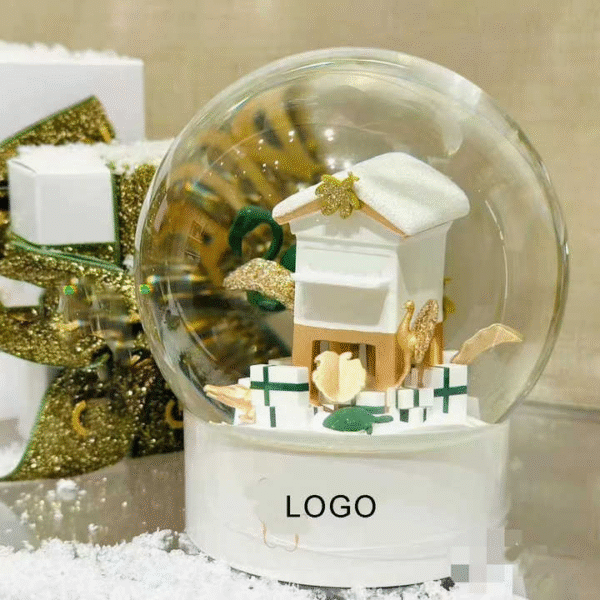 Customizable Luxury Snow Globe with Marble Base Resin Crafts by Brand House Manufacturers Custom Printed Snow Globes - Image 2