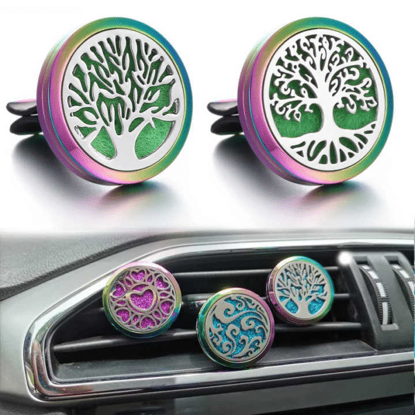 Stainless Steel Locket Interior Accessory Auto Vent Essential Oil Refillable Car Air Freshener Smell Perfume Diffuser Clip