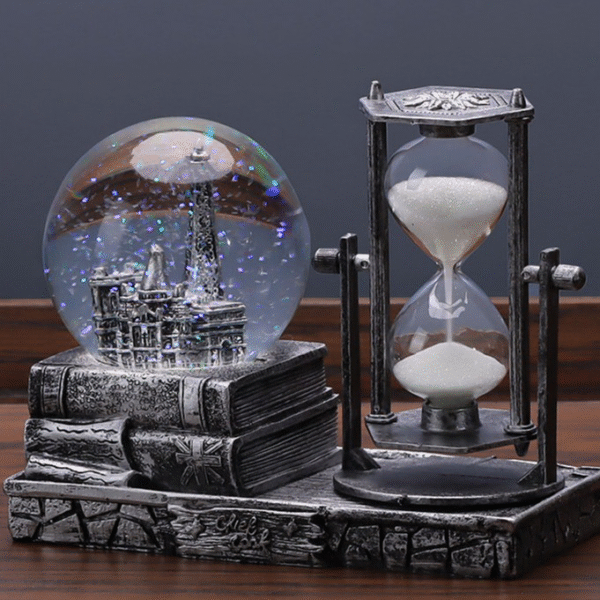 Personalized Vintage TV Cabinet Timer and Wine Cabinet Hourglass – Crystal Ball Decorative Ornament - Image 2