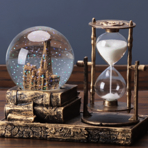 Personalized Vintage TV Cabinet Timer and Wine Cabinet Hourglass – Crystal Ball Decorative Ornament