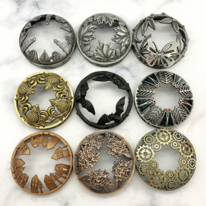 Wholesale customized Jar Candle Topper holiday parties Bronze Scallop Metal Candle jar lids